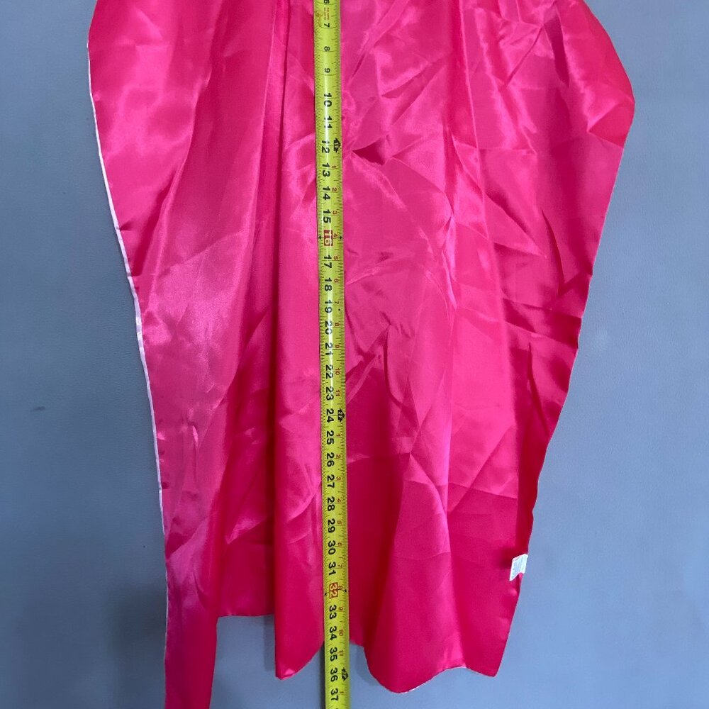Hot Pink Satin Costume Cape / Cover Up | Reversible Light Pink Lining | One Size - Picture 4 of 5